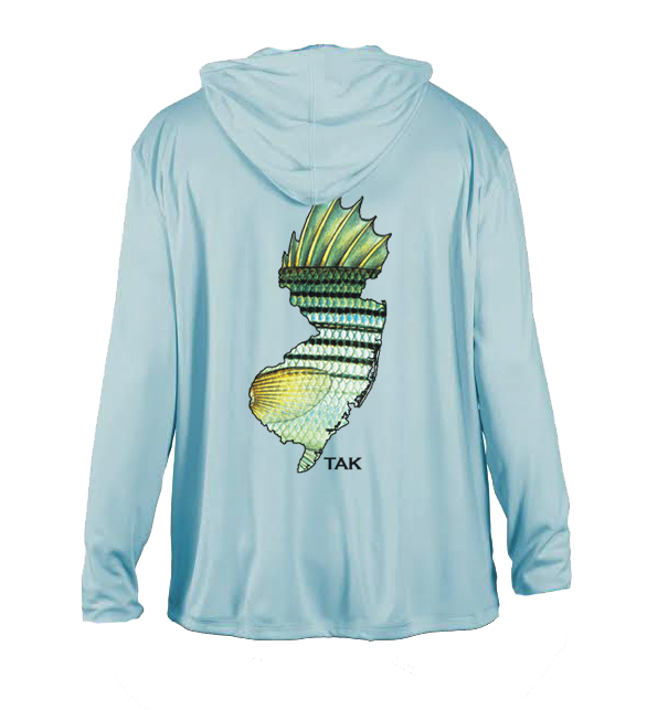 NJ Striper Solar Tech Hoodie | Sea Blue