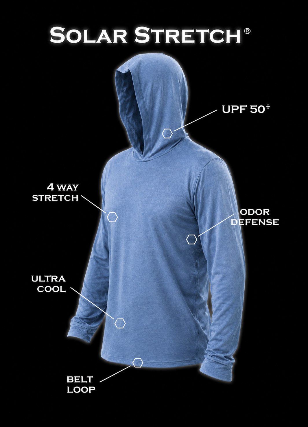 Solar Stretch® Performance Hoodie | Navy