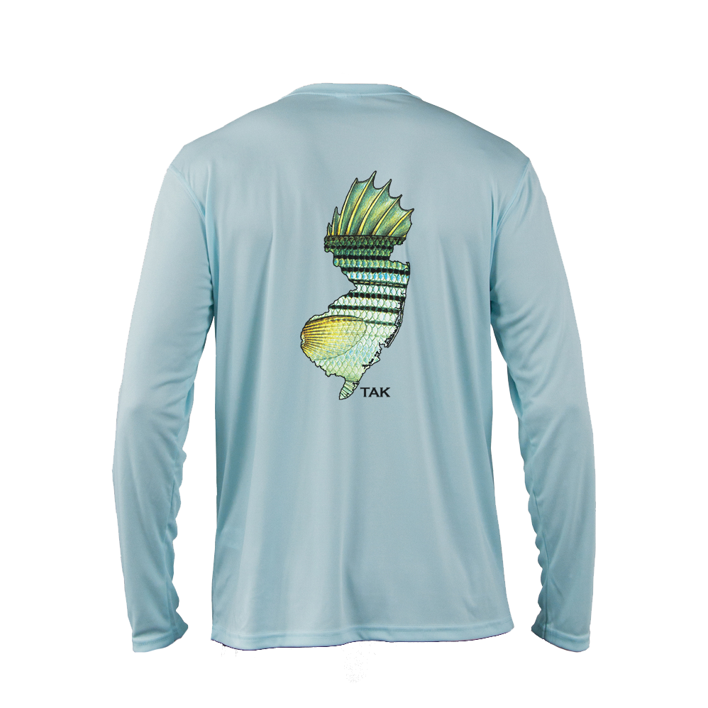 NJ Striper Solar Tech LS T-Shirt | Sea Blue