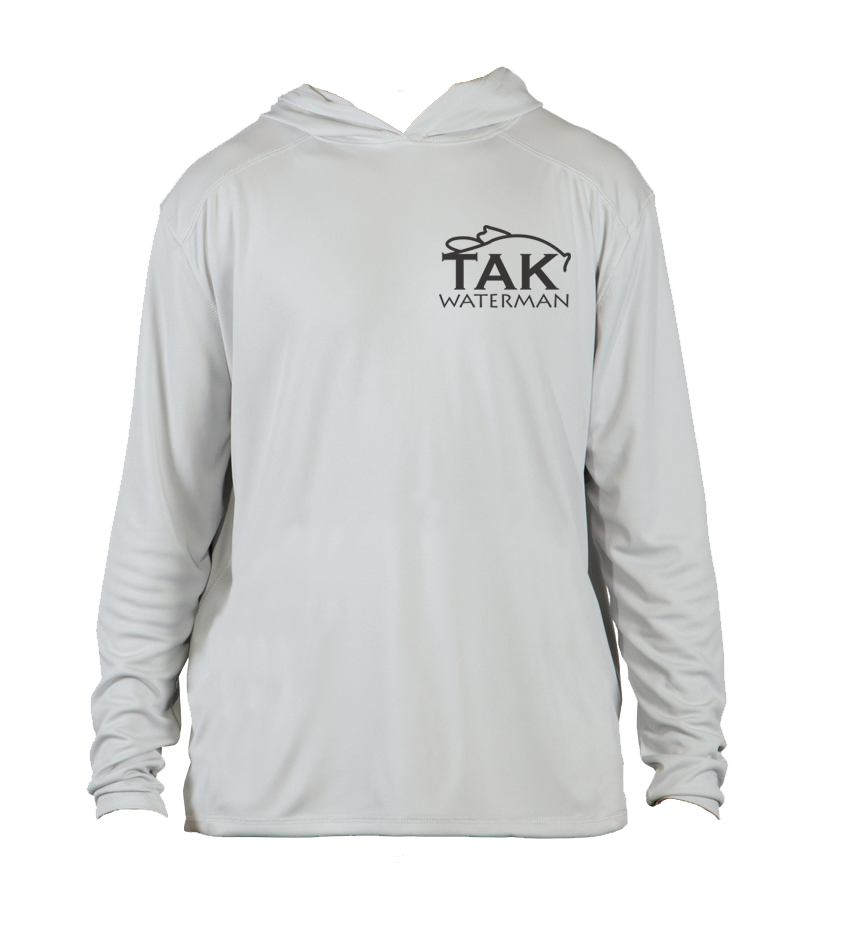 Tak Waterman | NJ Striper Solar Tech Hoodie | Sea Grey